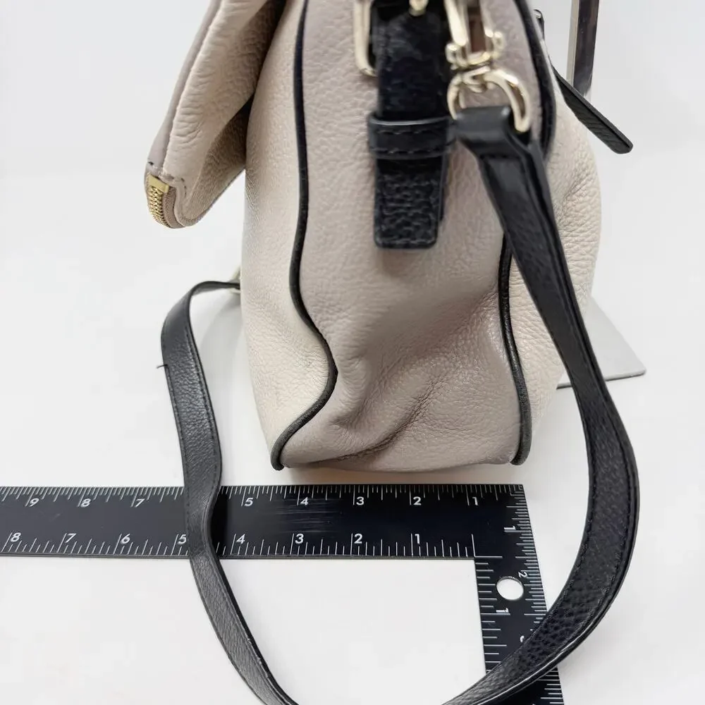 Kate Spade Gray Black Leather Cobble Hill Devin Satchel Bag Purse Crossbody Hobo